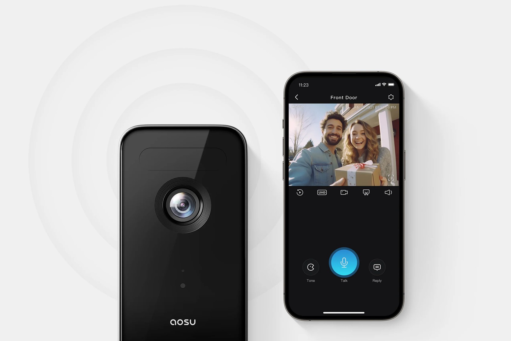 Aosu Video Doorbell Ultra (V8S), 5MP Ultra HD, 2.4 GHz WiFi